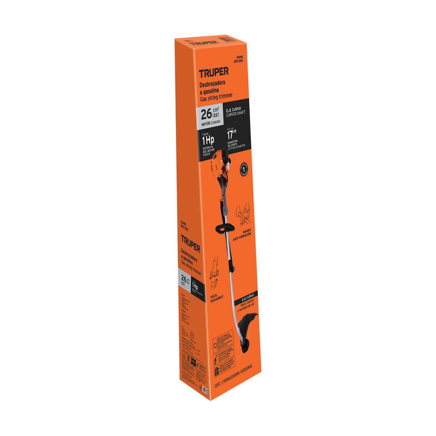 Desbrozadora a gasolina 26 cc 17 pulg - SKU 12496