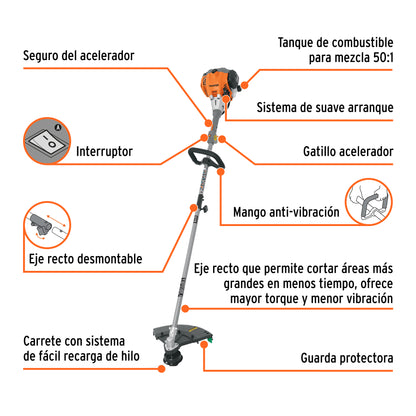 Desbrozadora a gasolina 30 cc 17 pulg - SKU 12497