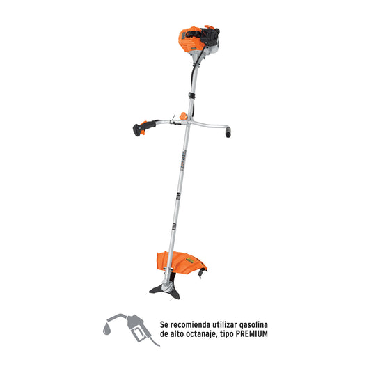 Desmalezadora a gasolina de 33 cc y 1.4 HP con mango tipo bici y corte de 18"