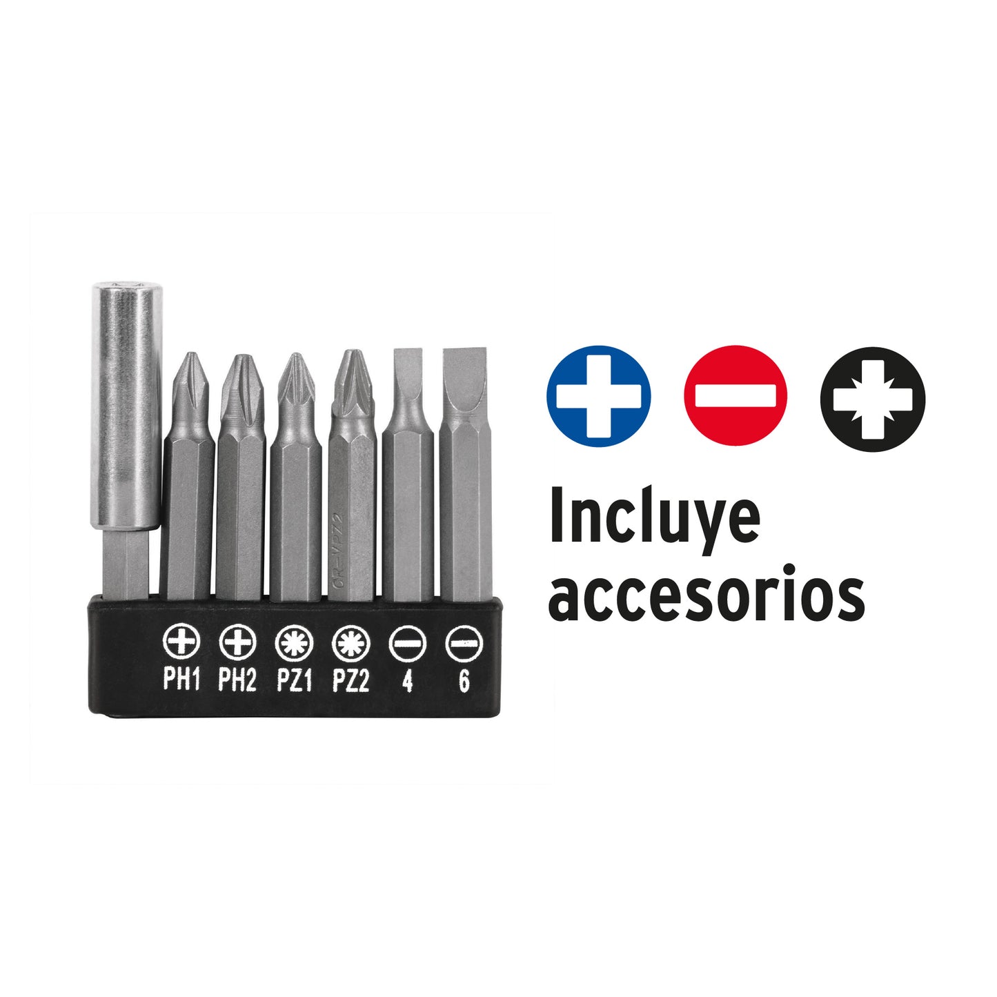 Destornillador inalámbrico de 3.6 V con porta puntas magnético