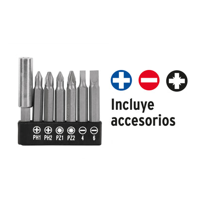 Destornillador inalámbrico de 3.6 V con porta puntas magnético