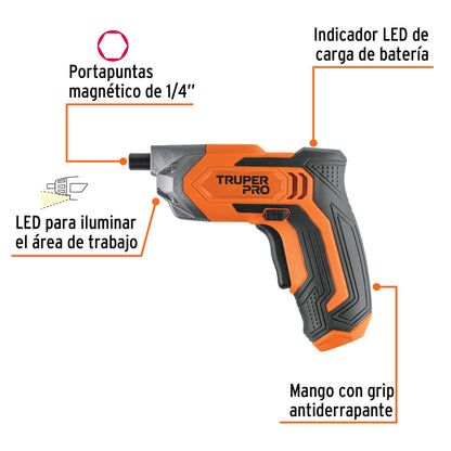 Destornillador inalámbrico de 3.6 V con porta puntas magnético