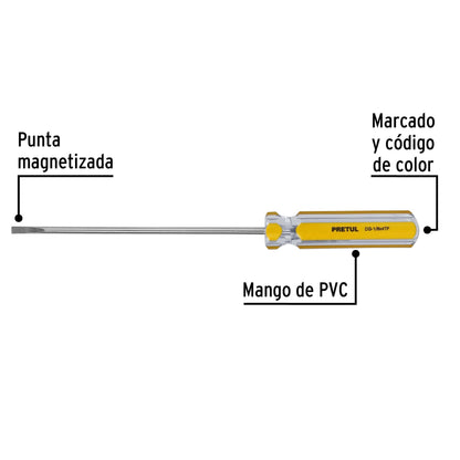 Desarmador cabinet 1/8 x 4 pulgadas con mango de PVC