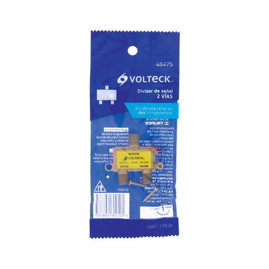 Divisor coaxial de 1 entrada y 2 salidas con conexión tipo F