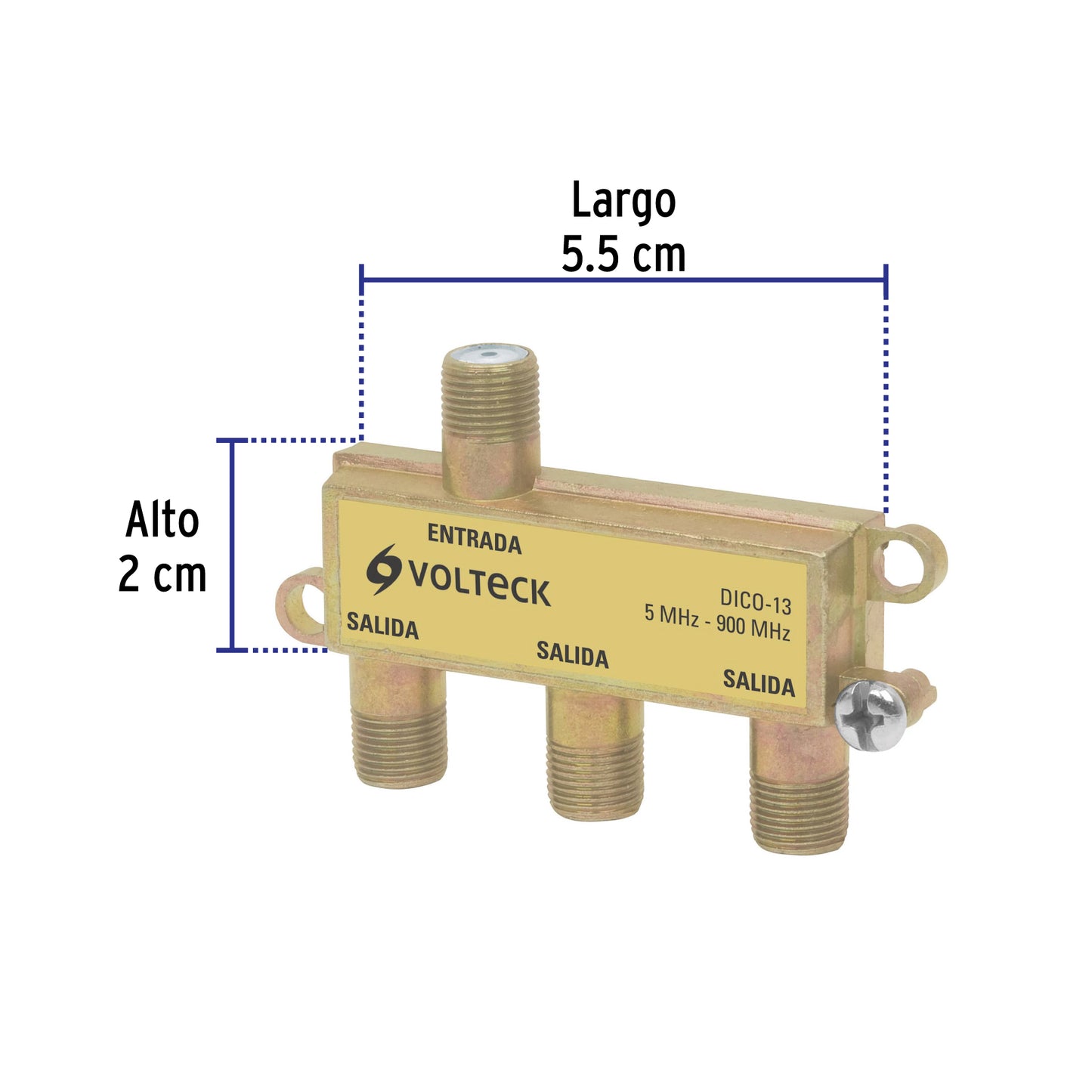Divisor coaxial de 1 entrada y 3 salidas con conexión tipo F
