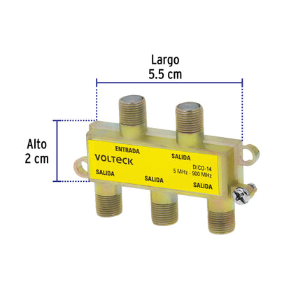 Divisor coaxial de 1 entrada y 4 salidas