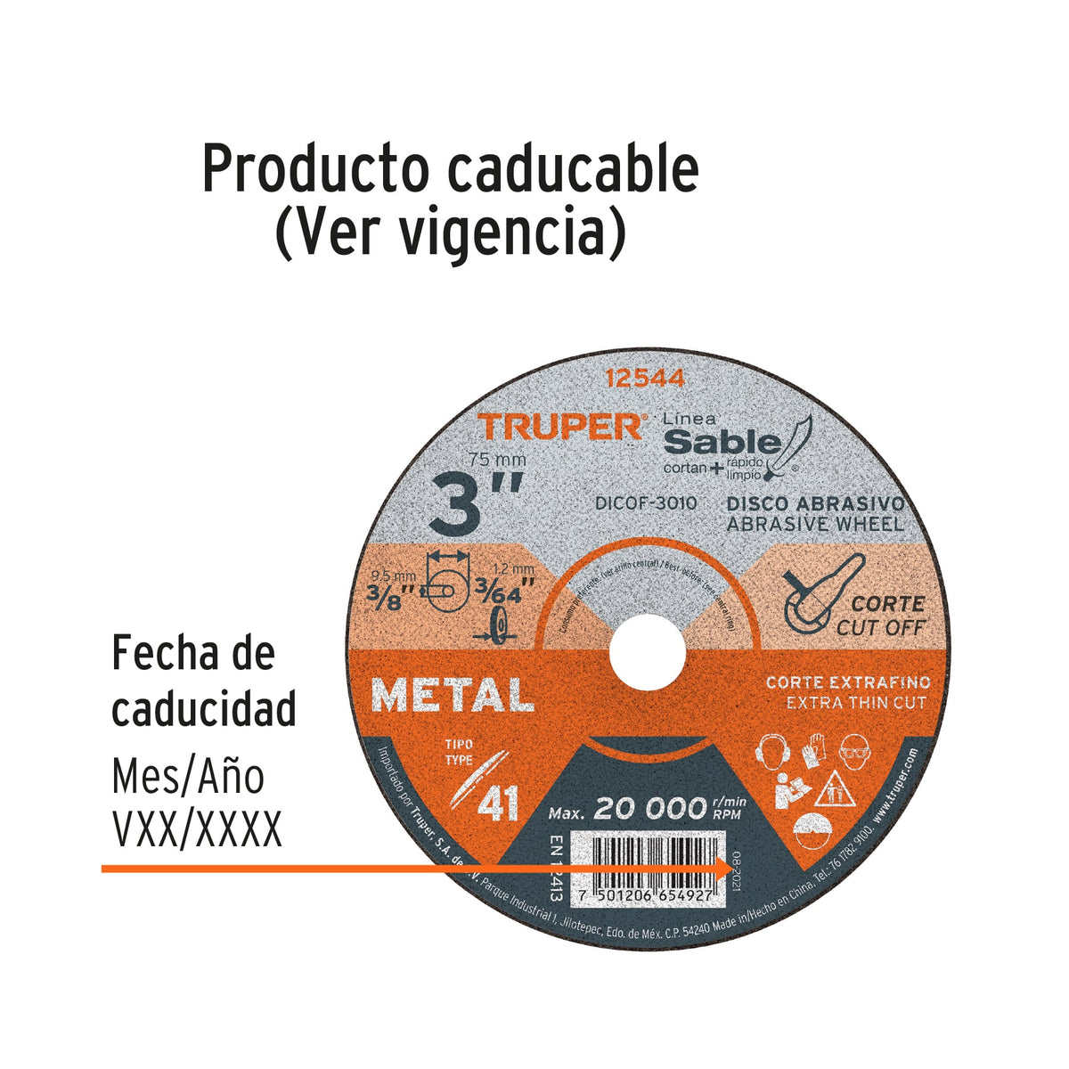 Disco abrasivo de corte preciso metal 3" x 1 mm · vista 3