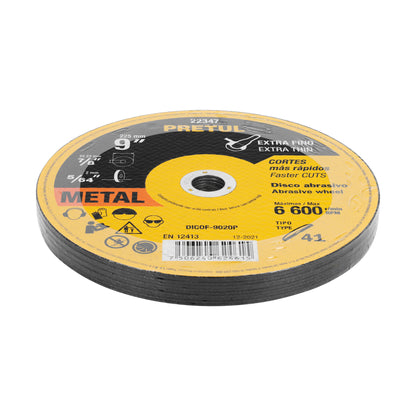 Disco de corte fino para metal de 9 pulgadas con espesor de 2 mm