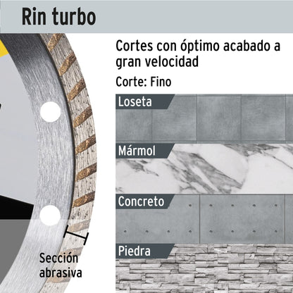 Disco de diamante de 4 pulgadas y 1.2 mm con rin turbo