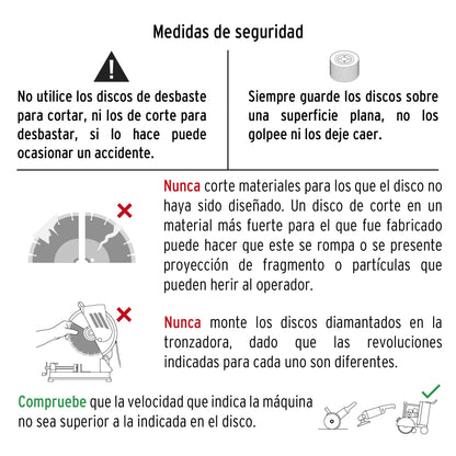 Disco de diamante de 9 in x 3 mm con rin turbo para corte fino en loseta y mármol