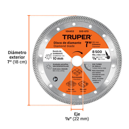 Disco de diamante 7", corte porcelanato · vista 4