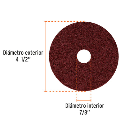 Disco de lija 4-1/2 pulg grano 36