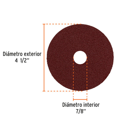 Disco de lija 4-1/2 pulg grano 50