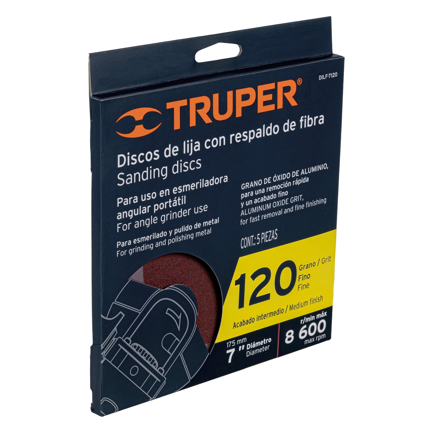 Disco de lija 7 pulg grano 120