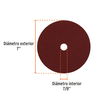 Disco de lija 7 pulg grano 120