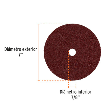 Disco de lija 7 pulg grano 36