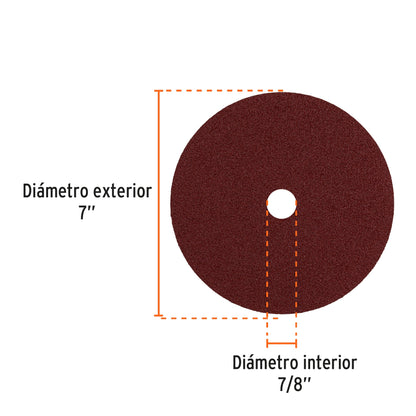 Disco de lija 7 pulg grano 50