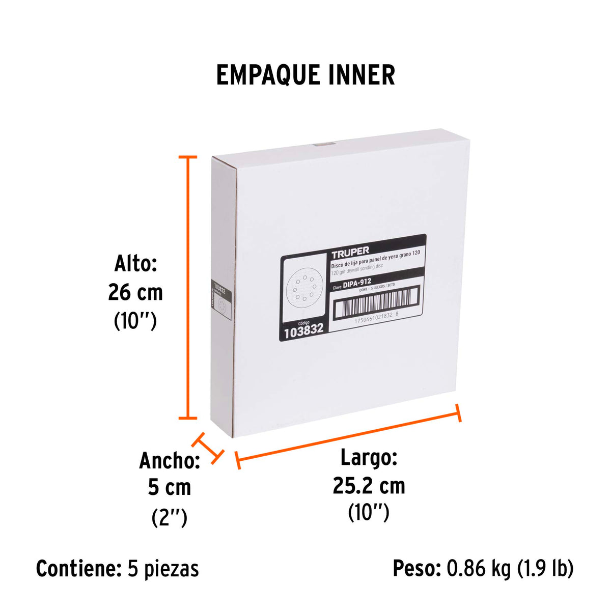 Paquete con 5 discos de lija 9" grano 120, para LIPA-9A · vista 3