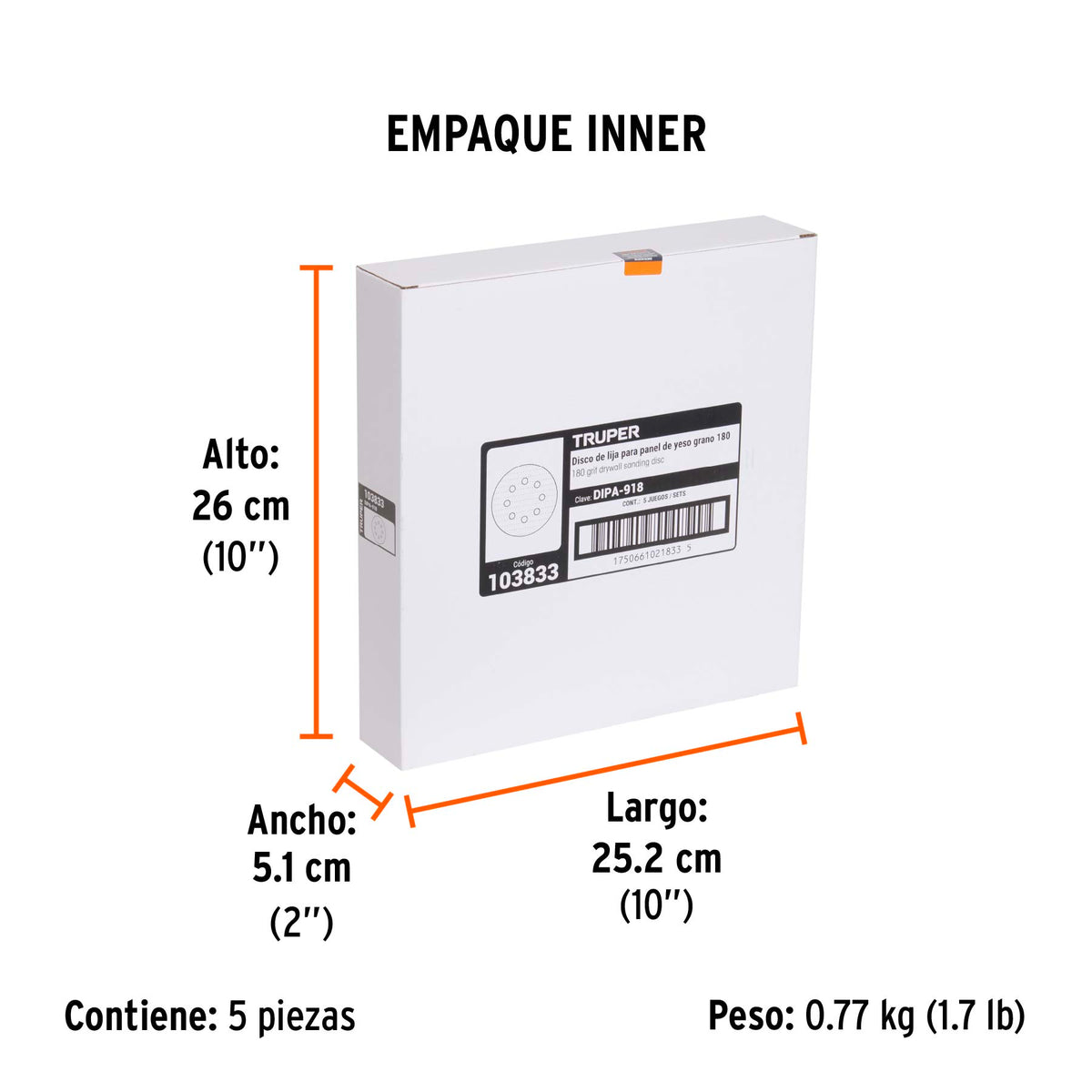Paquete con 5 discos de lija 9" grano 180, para LIPA-9A · vista 2