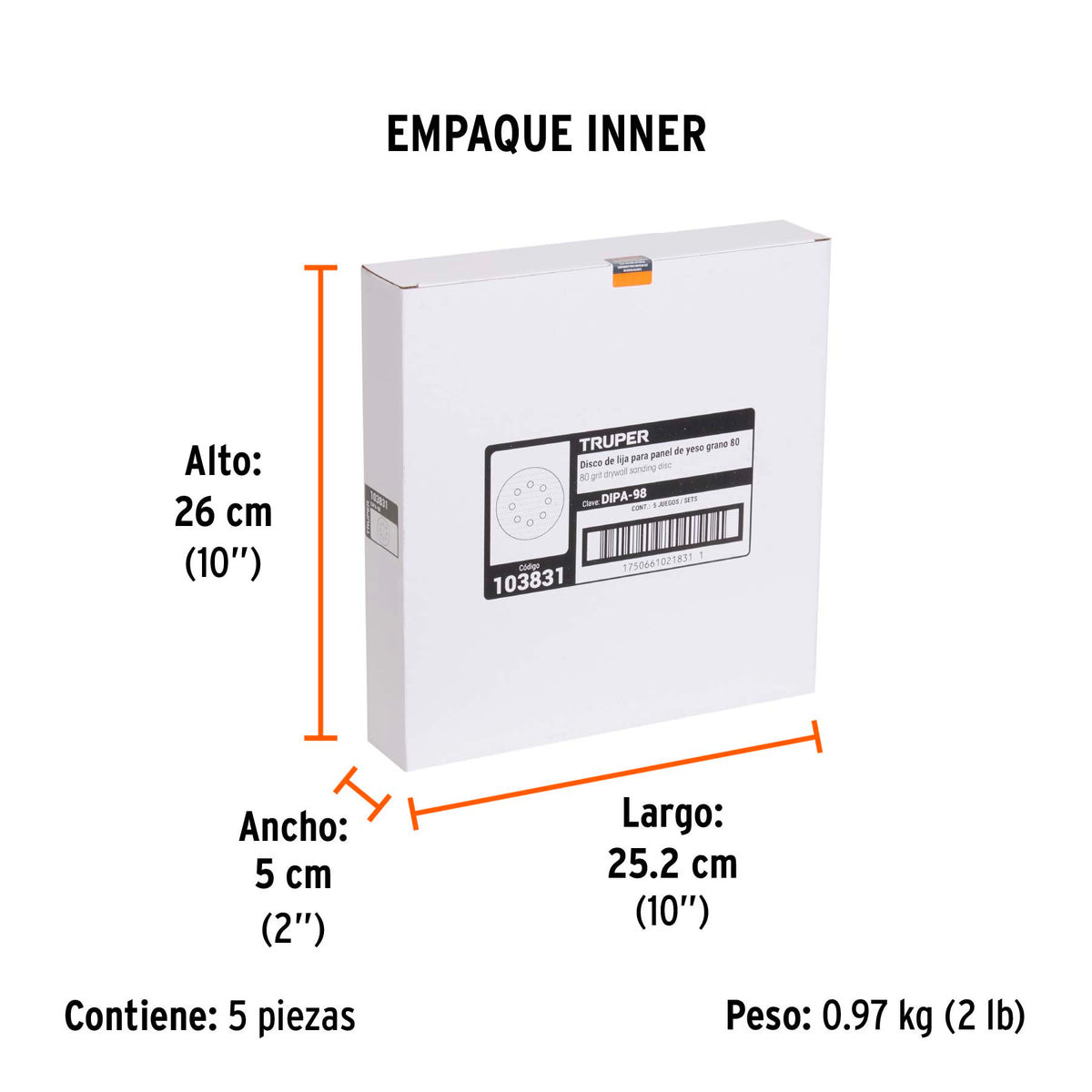 Paquete con 5 discos de lija 9" grano 80, para LIPA-9A · vista 2