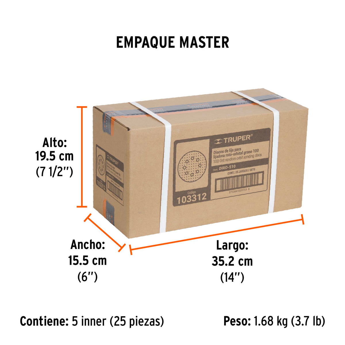 Paquete con 5 discos de lija 5" grano 100, 8 perforaciones · vista 7
