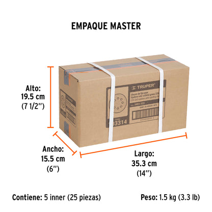 Paquete con 5 discos de lija 5" grano 220, 8 perforaciones · vista 6