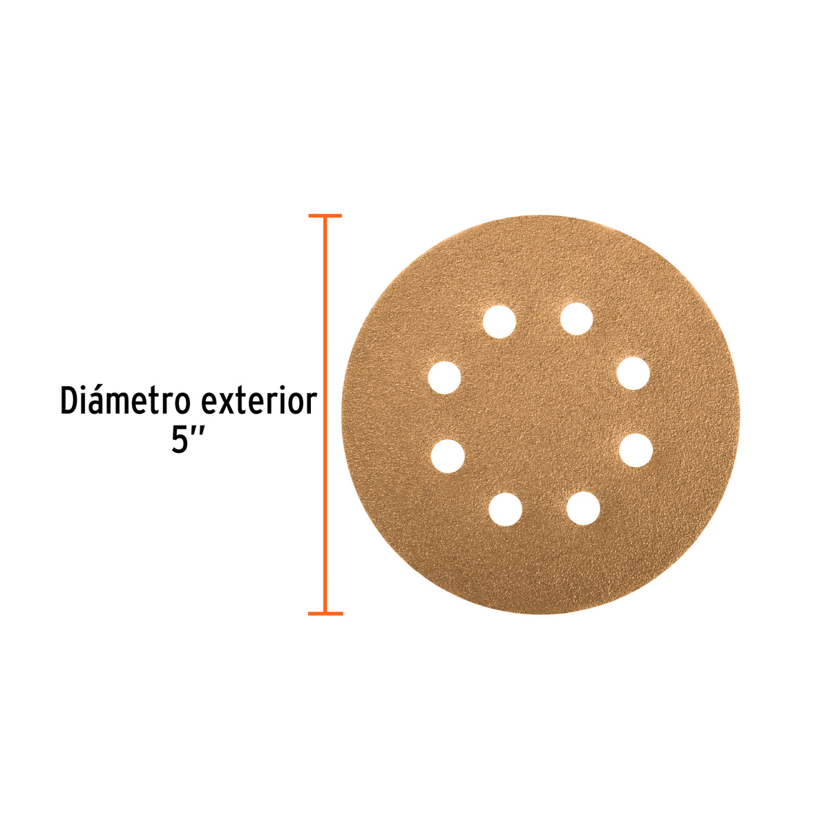 Paquete con 5 discos de lija 5" grano 220, 8 perforaciones · vista 3