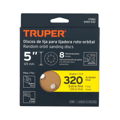 Discos de lija 5 pulg grano 320