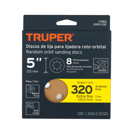 Discos de lija 5 pulg grano 320