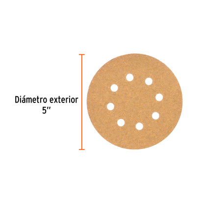 Discos de lija 5 pulg grano 40