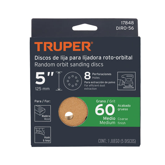 Discos de lija 5 pulg grano 60