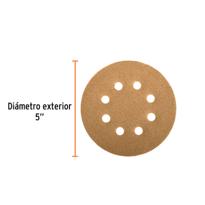 Discos de lija 5 pulg grano 80