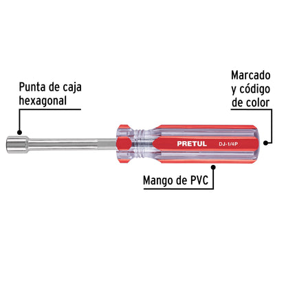 Desarmador de caja 1/4" mango de PVC · vista 4