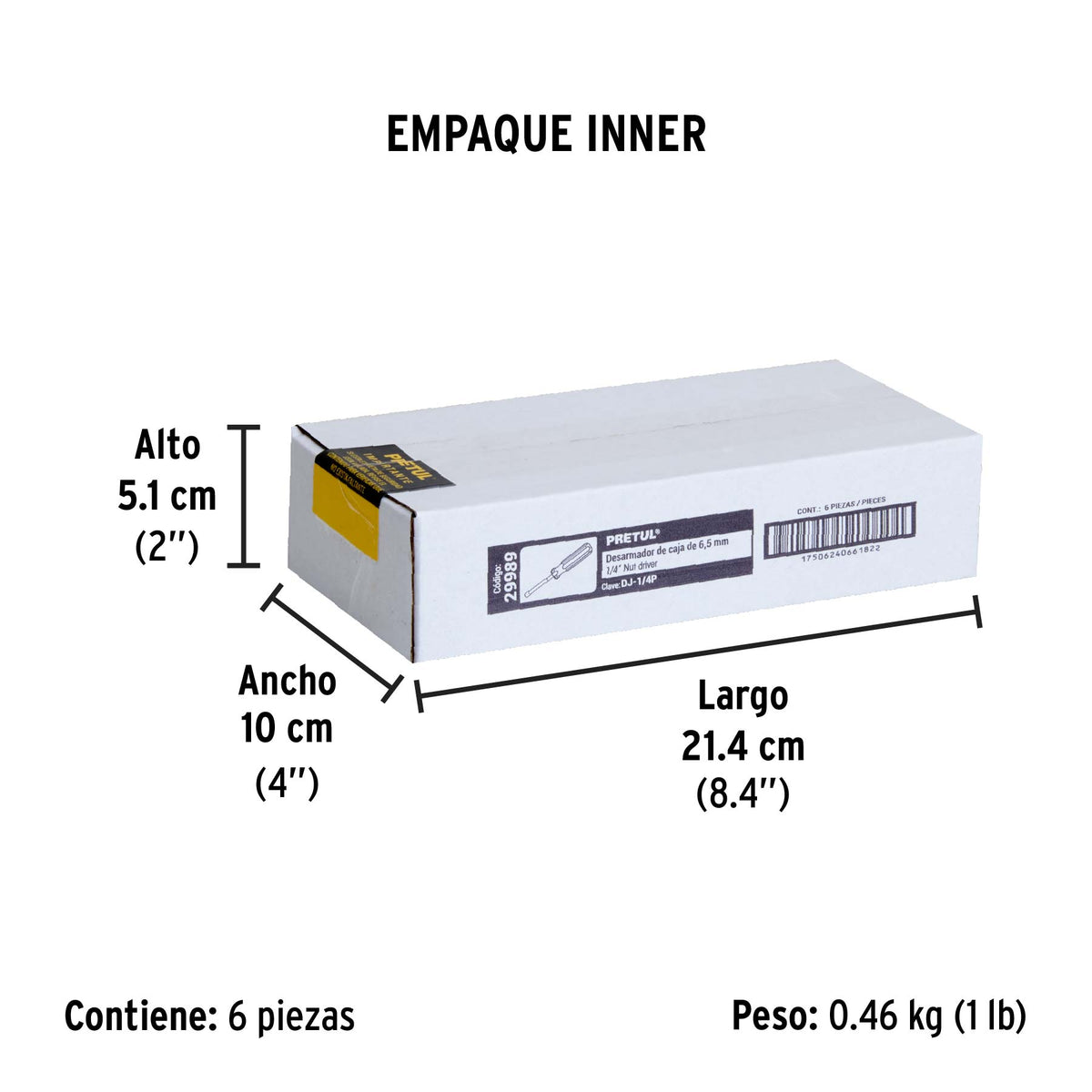 Desarmador de caja 1/4" mango de PVC · vista 7
