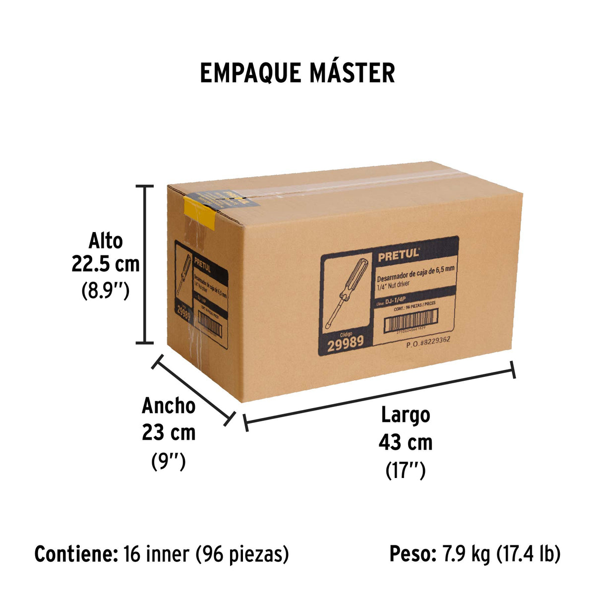 Desarmador de caja 1/4" mango de PVC · vista 8