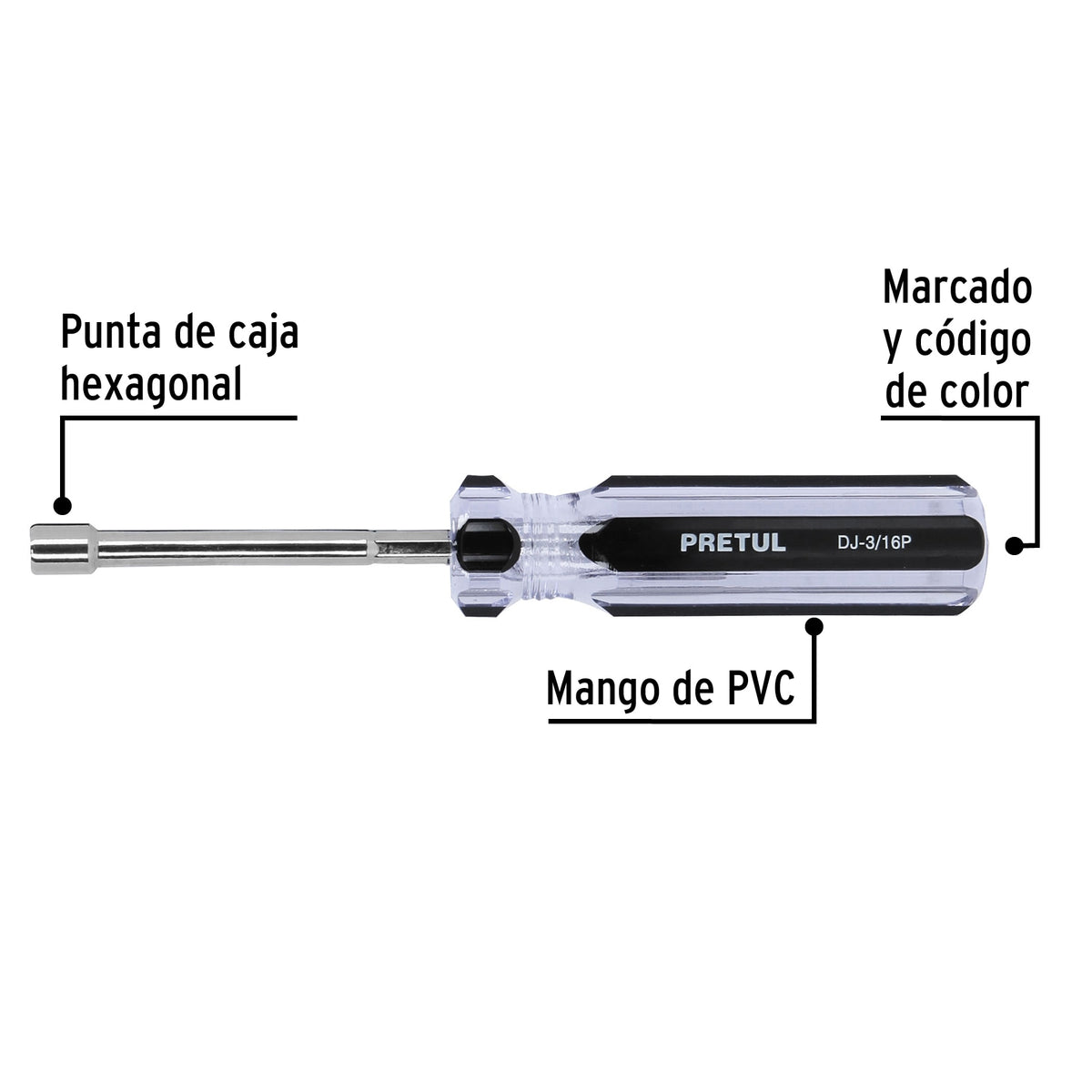 Desarmador de caja 3/16" mango de PVC · vista 4