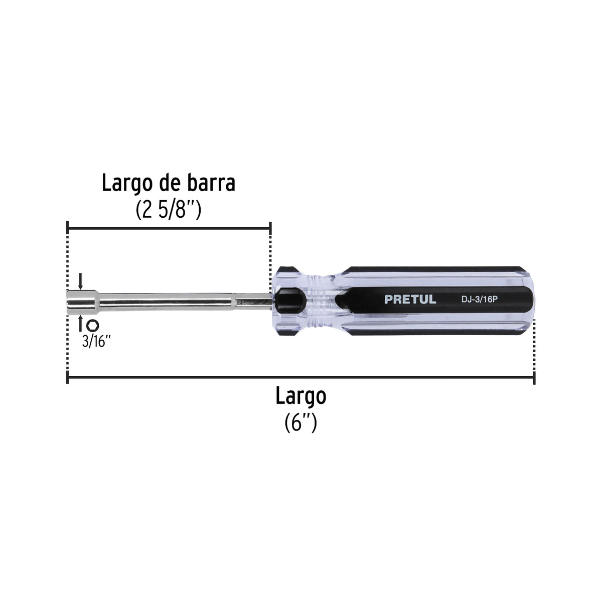 Desarmador de caja 3/16" mango de PVC · vista 2