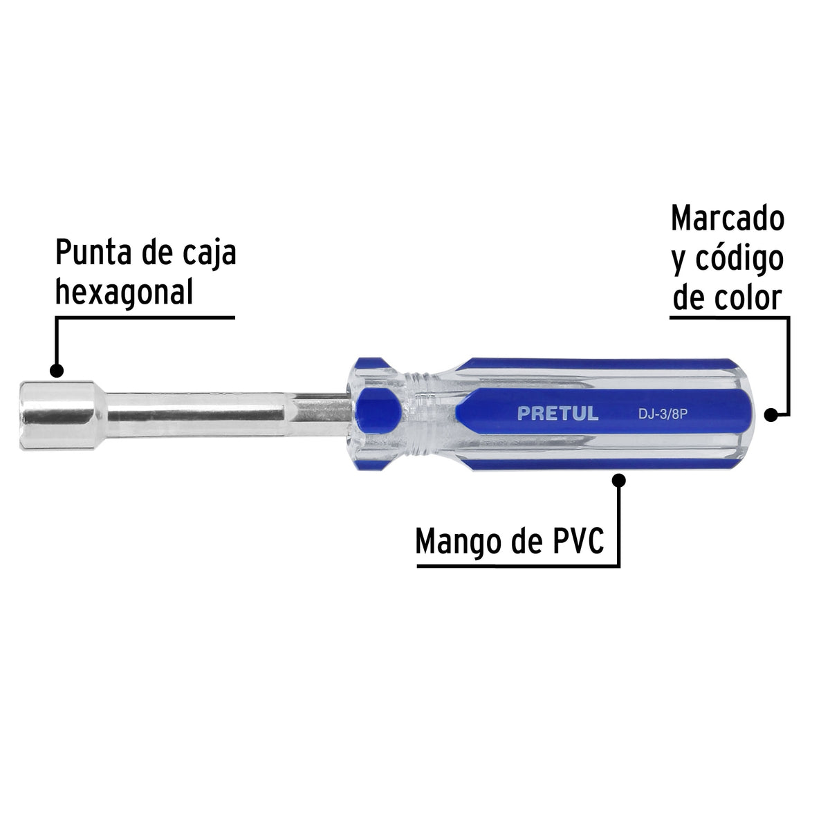 Desarmador de caja 3/8" mango de PVC · vista 4