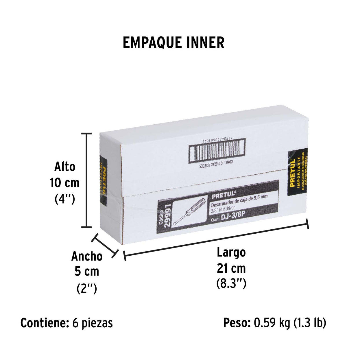 Desarmador de caja 3/8" mango de PVC · vista 7