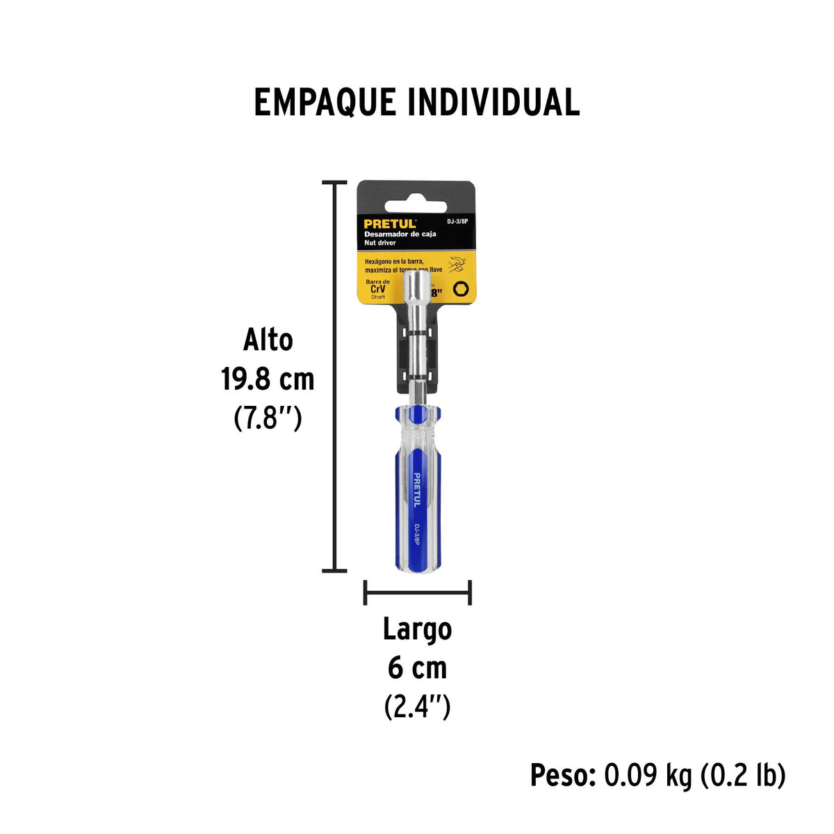 Desarmador de caja 3/8" mango de PVC · vista 6