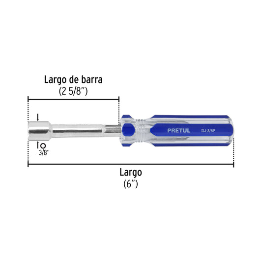 Desarmador de caja 3/8" mango de PVC · vista 2