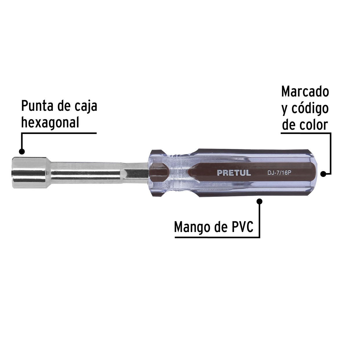Desarmador de caja 7/16" mango de PVC · vista 4