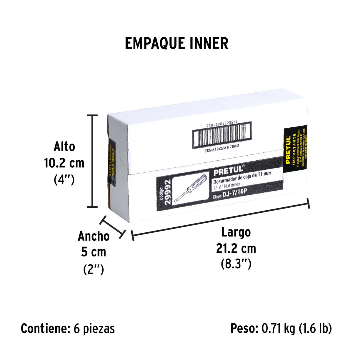 Desarmador de caja 7/16" mango de PVC · vista 7