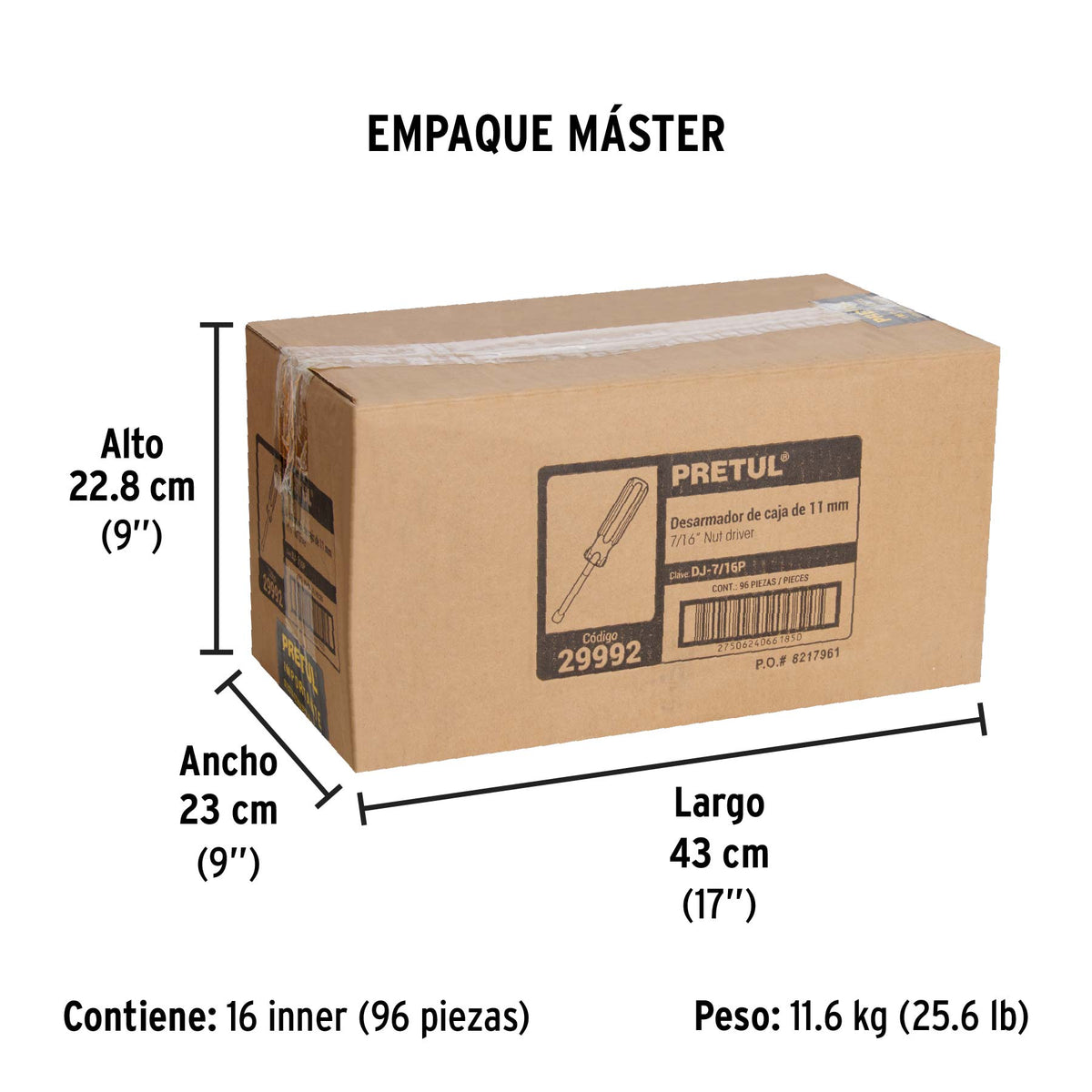 Desarmador de caja 7/16" mango de PVC · vista 8