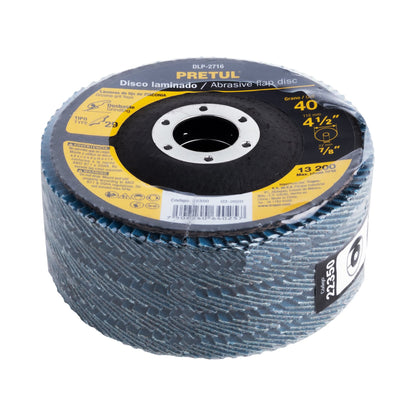 Disco laminado de 4-1/2" grano 40 con centro 7/8"