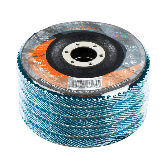 Disco laminado de 4-1/2" grano 40 con centro 7/8"