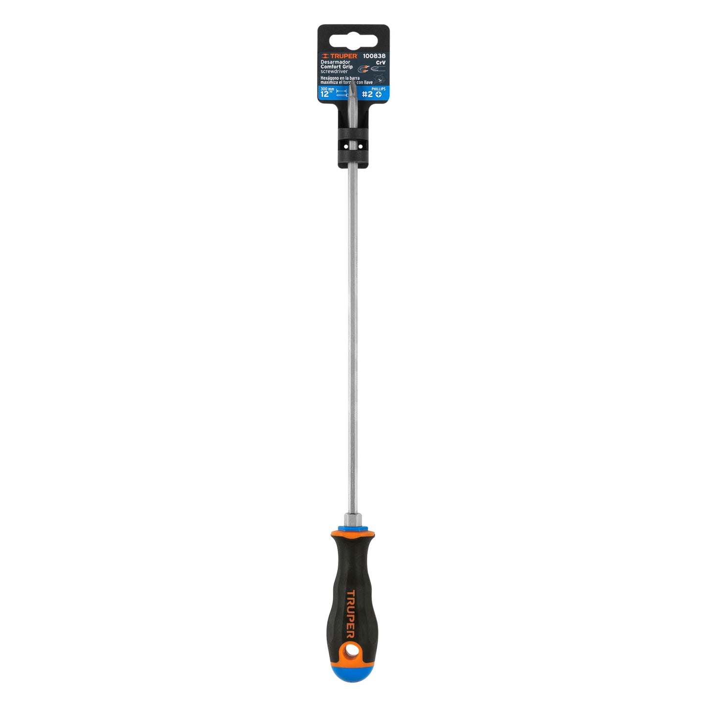 Desarmador de cruz de 1/4 con barra de 30.48 cm y mango Comfort Grip