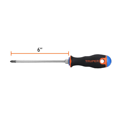 Desarmador de cruz de 1/4 con barra de 15.24 cm y mango Comfort Grip