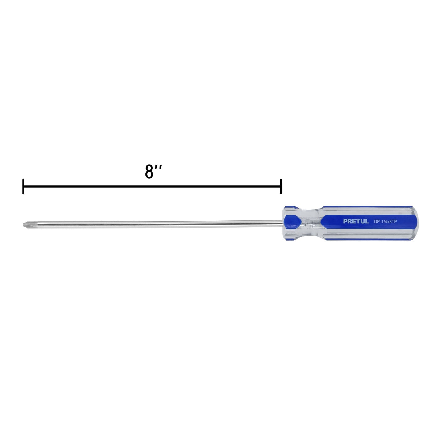 Desarmador de cruz 1/4 x 8 pulgadas con mango de PVC