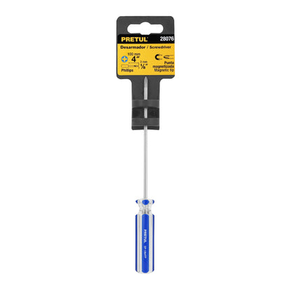 Desarmador de cruz de 1/8 x 4 con mango de PVC